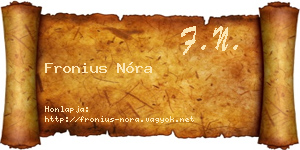 Fronius Nóra névjegykártya